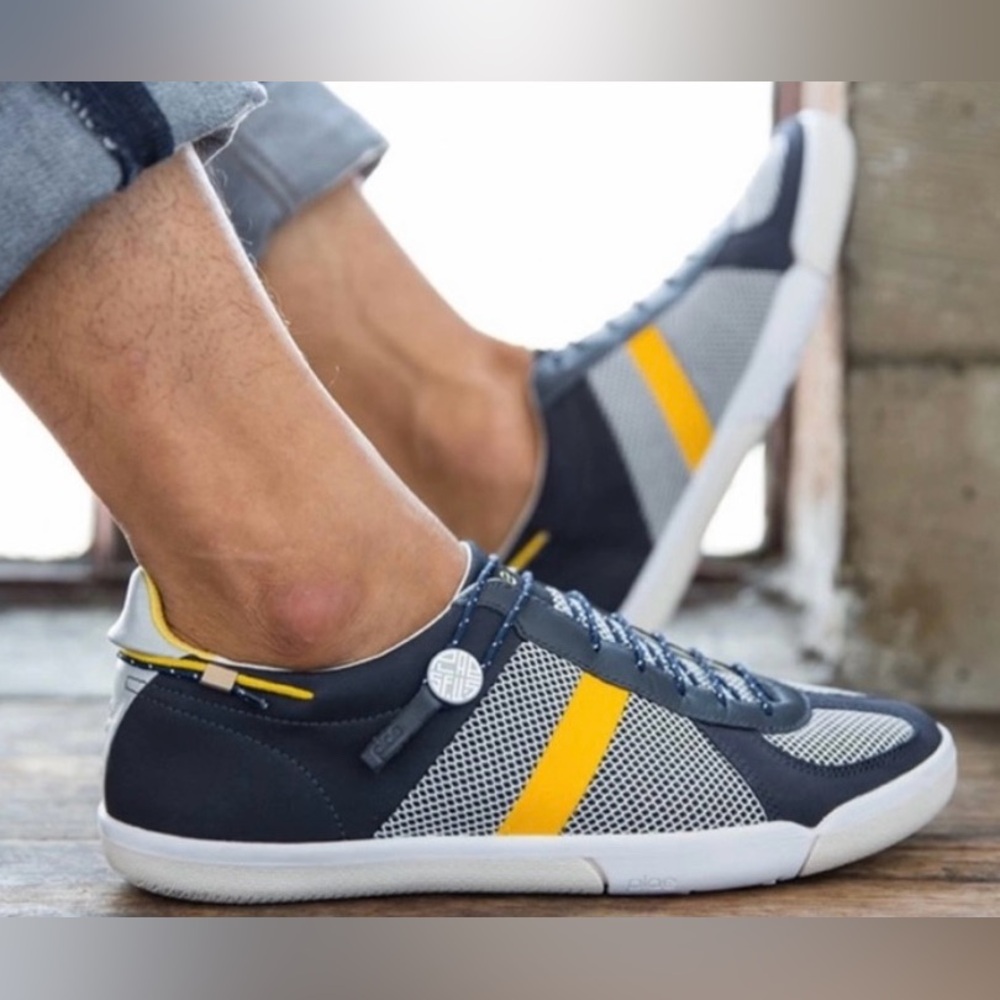 PLEA Navy and Yellow Men's Sneakers